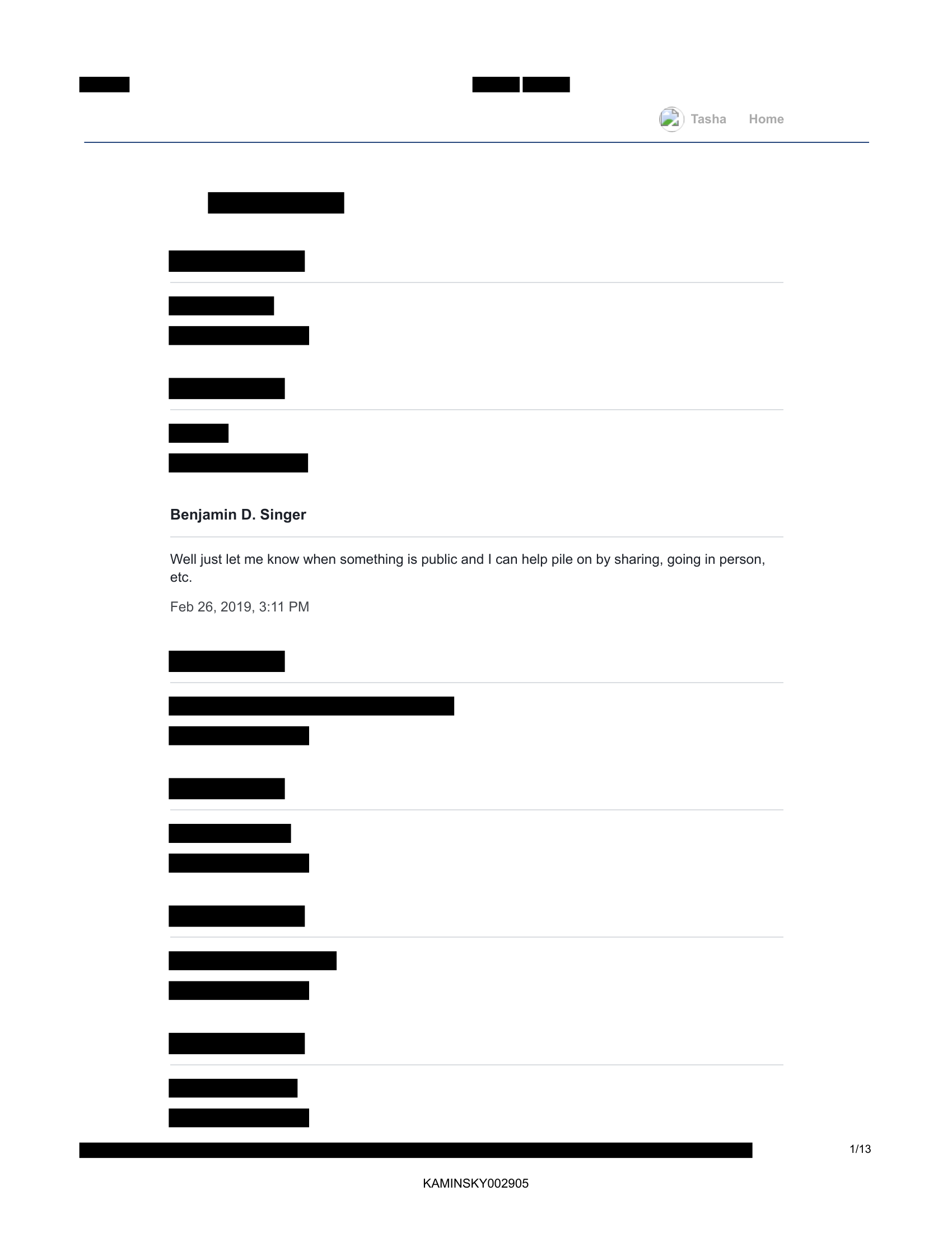 Page 1 of Benjamin D. Singer messages