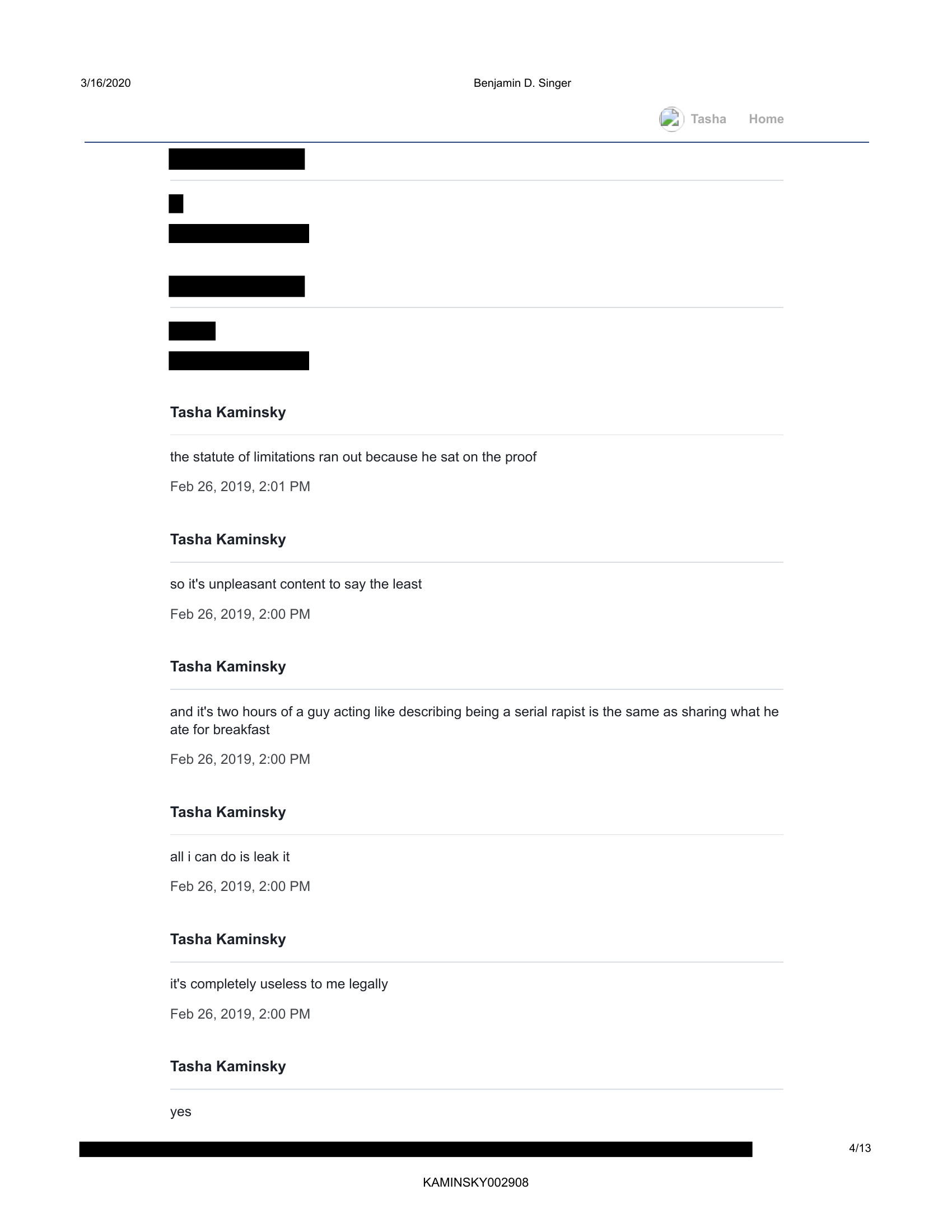 Page 4 of Benjamin D. Singer messages