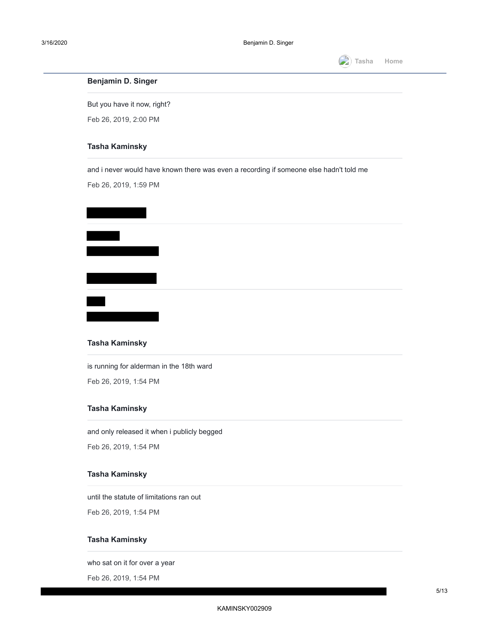 Page 5 of Benjamin D. Singer messages