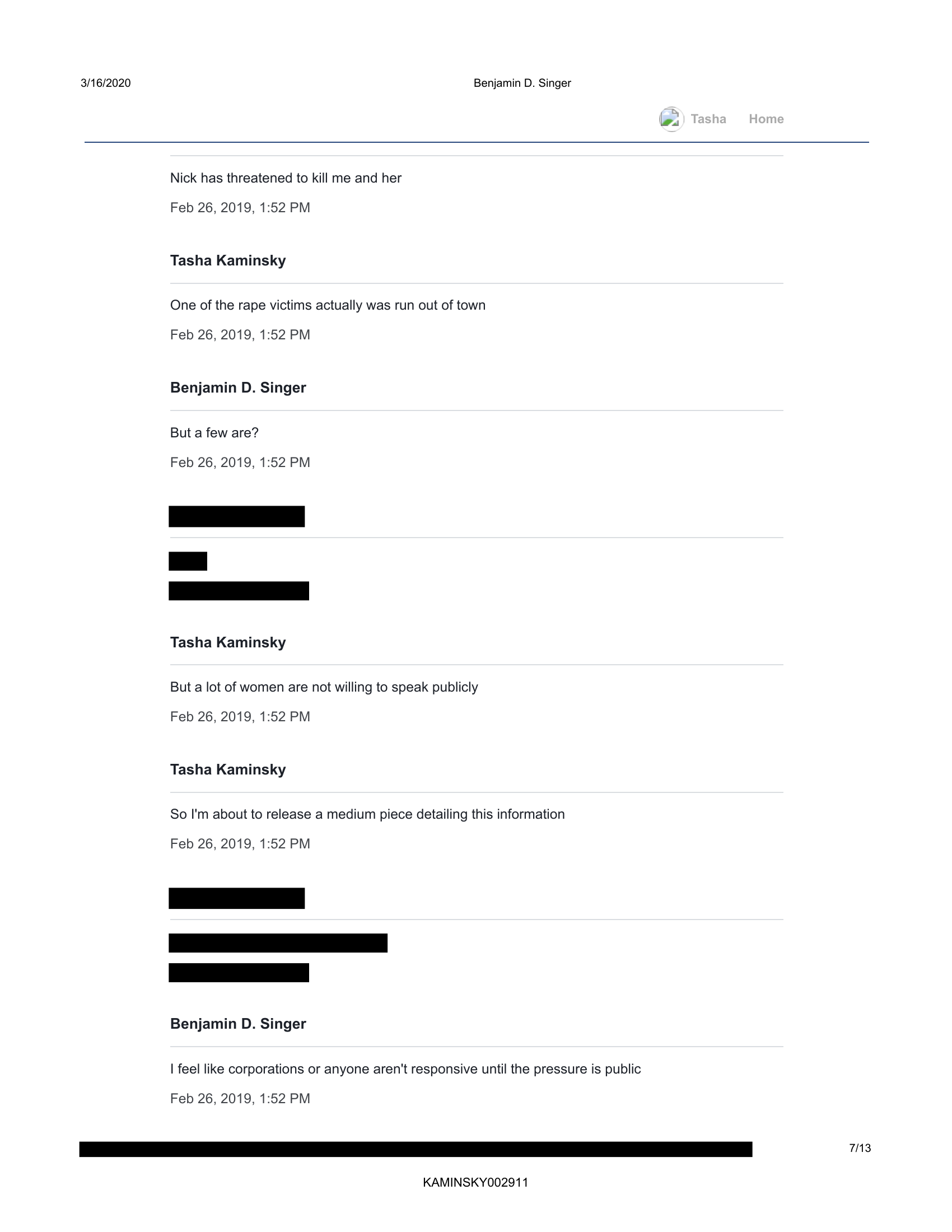 Page 7 of Benjamin D. Singer messages