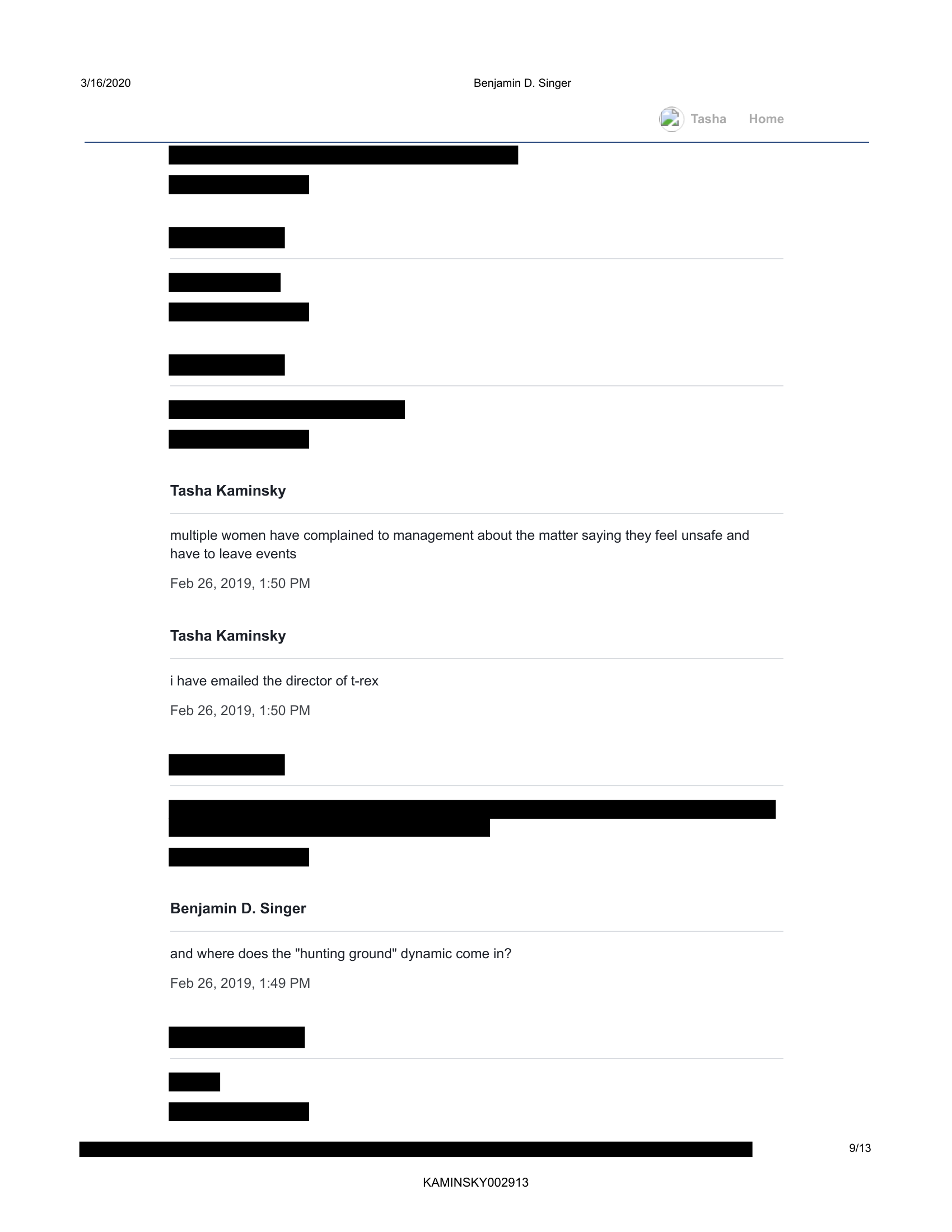 Page 9 of Benjamin D. Singer messages