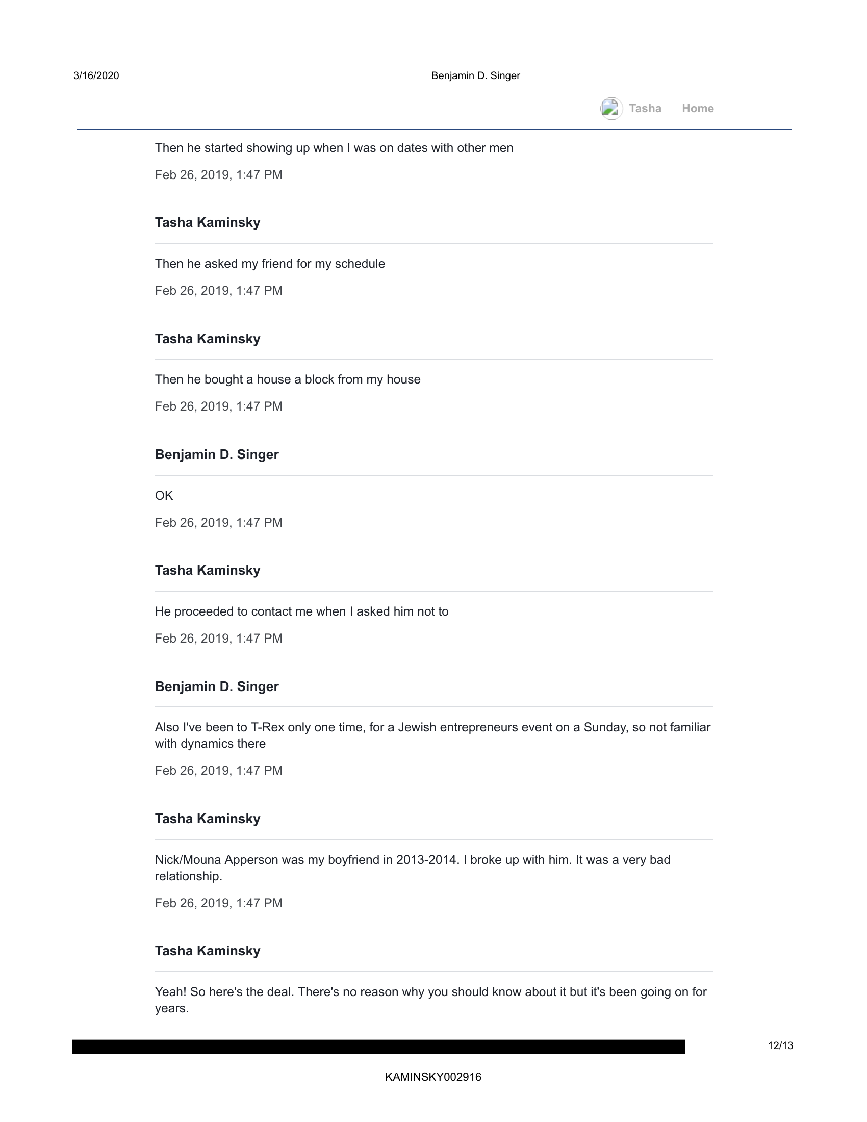 Page 12 of Benjamin D. Singer messages