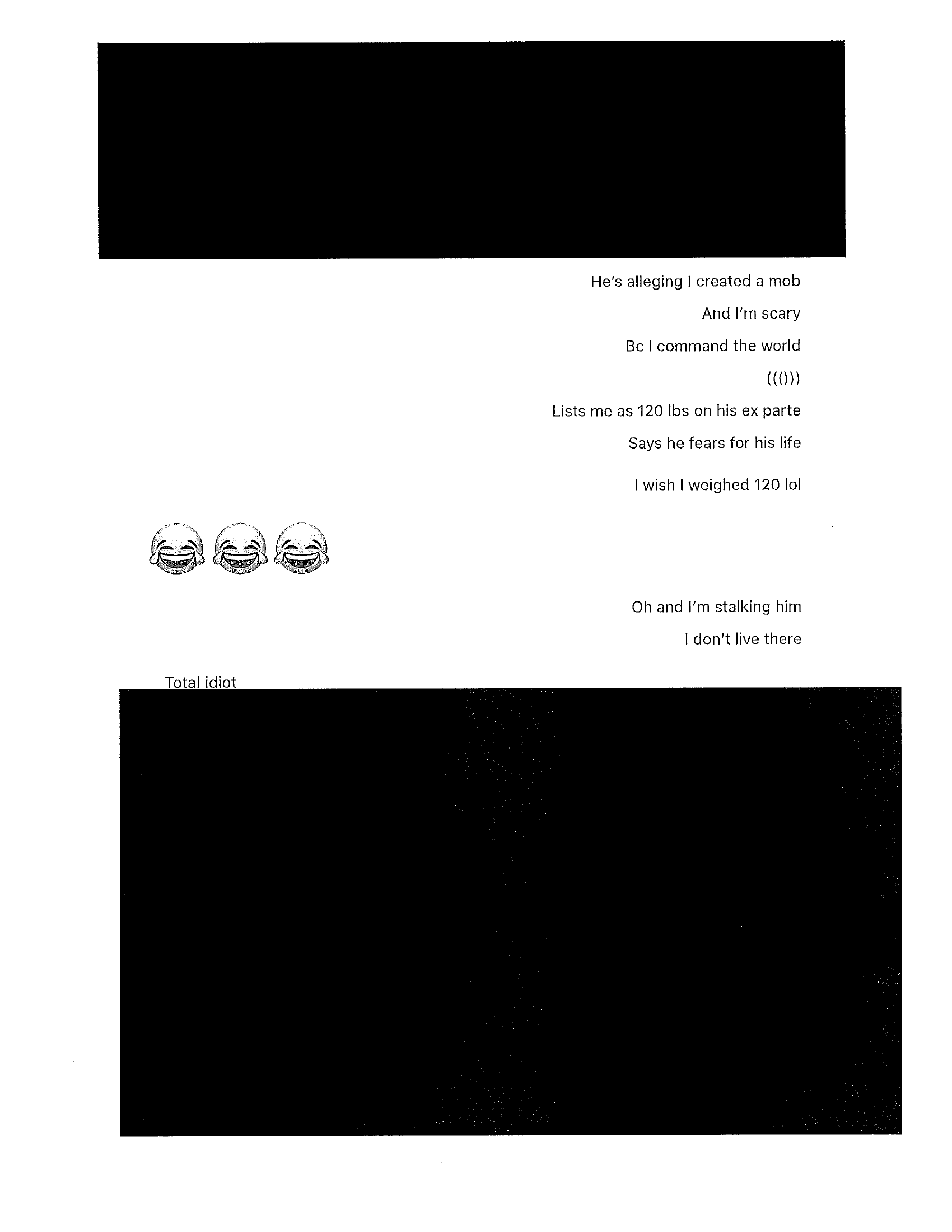 Page 2: Tasha mocks Mouna's order of protection and fear for their life